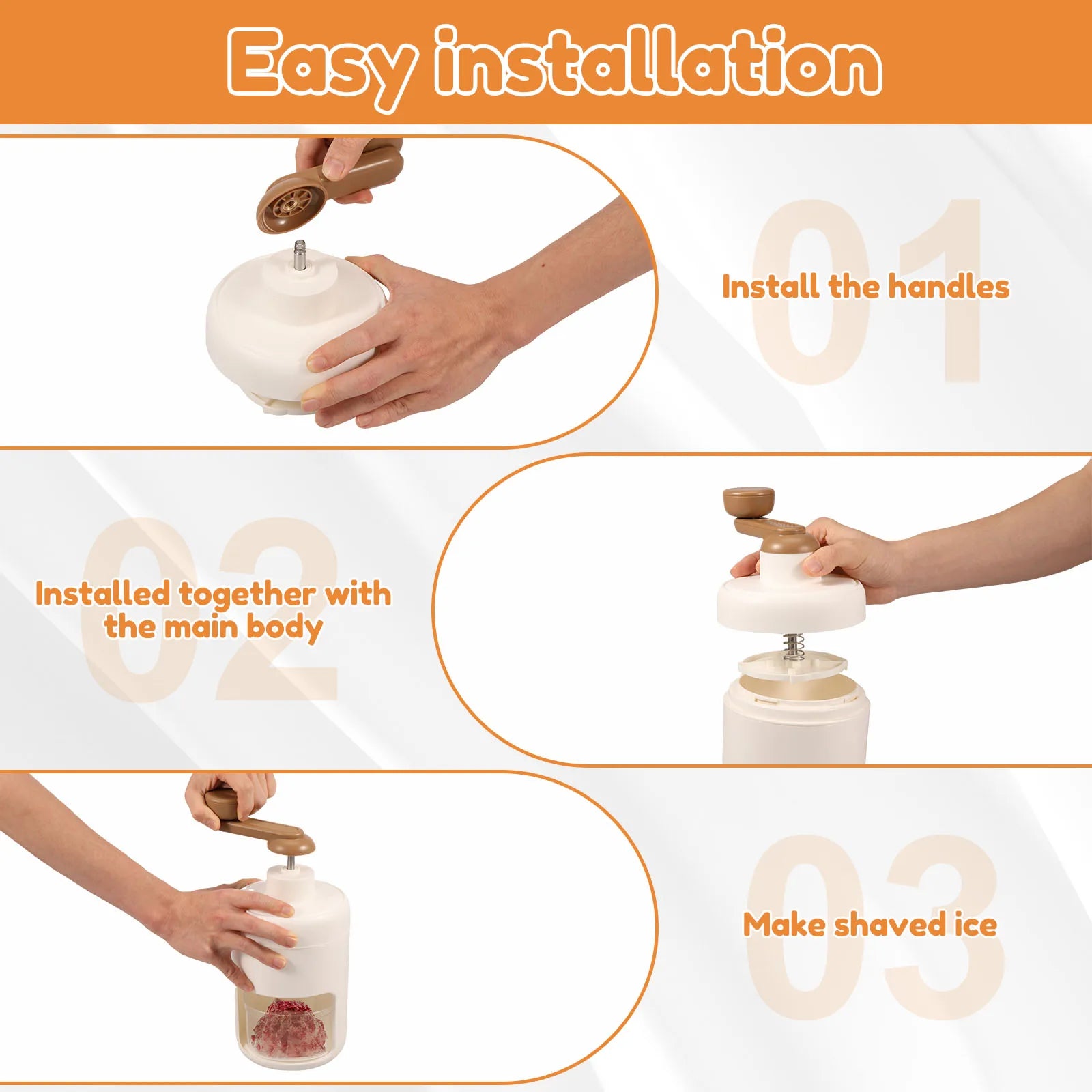 Portable Handheld Ice Crusher - Perfect for Snow Cones, Smoothies, and Frozen Cocktails