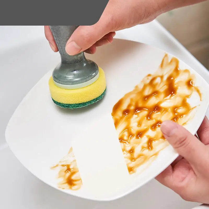 3-in-1 Magic Dishwashing Sponge and Cleaning Brush - Essential Household Cleaning Tool