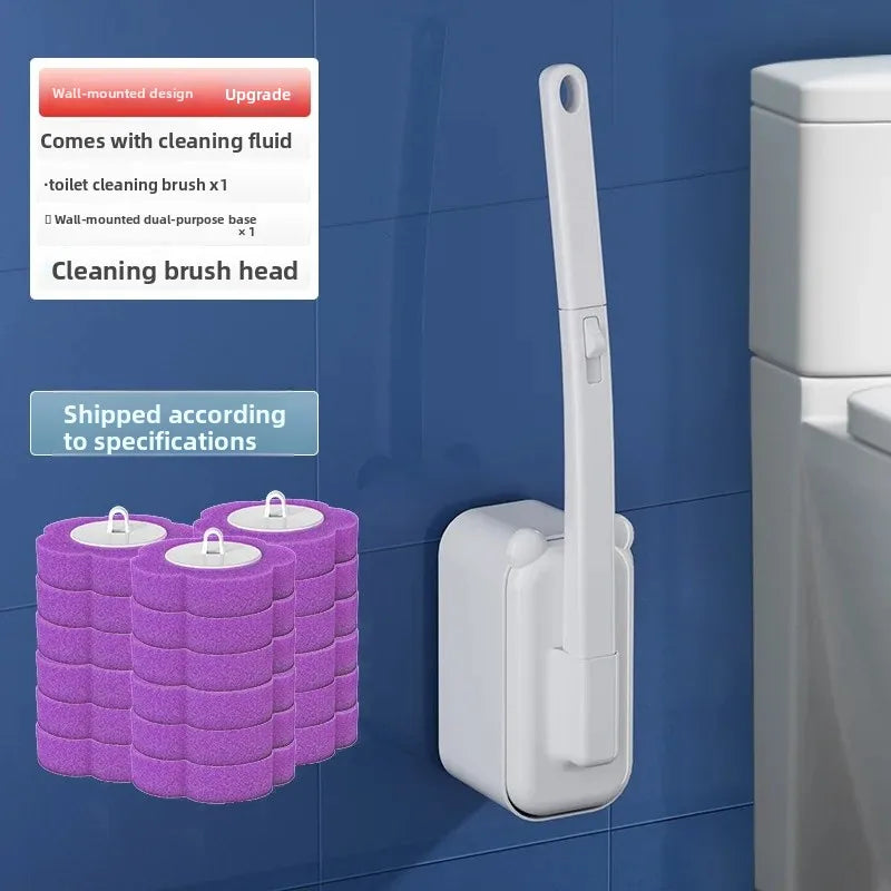 Eco-Friendly Disposable Cat Ear Toilet Brush - Wall-Mounted