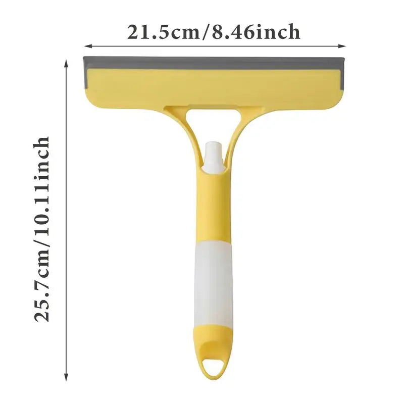Multifunctional 3-in-1 Window Cleaning Tool: Scraper, Squeegee, and Scrubber with Spray
