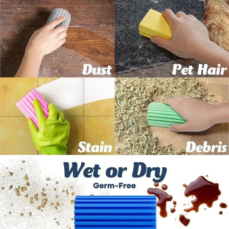 Set of 2/4 Pcs Multifunctional PVA Magic Sponge Cloths for Wet Cleaning