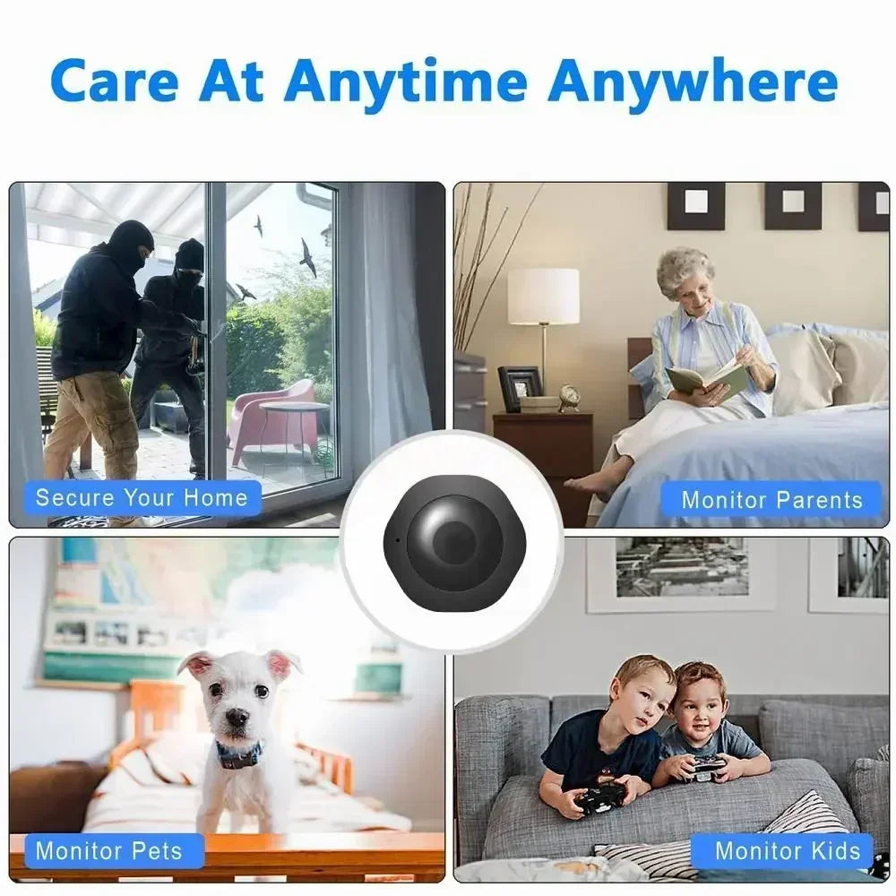 Compact 4K HD Mini Camera for Smart Home Security - Night Vision & Motion Detection