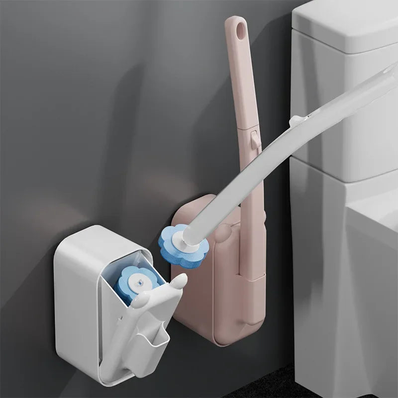 Eco-Friendly Disposable Cat Ear Toilet Brush - Wall-Mounted
