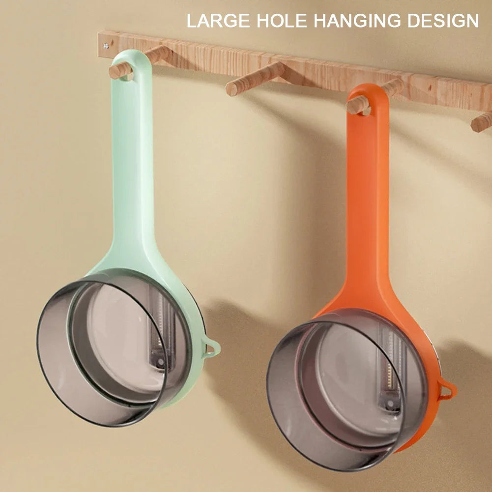 Versatile Vegetable and Fruit Peeler with Built-in Peel Storage