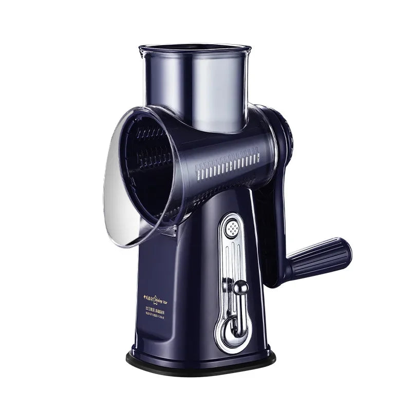 Versatile Kitchen Chopper & Rotary Cheese Grater - Manual Drum Grater, Food Processor