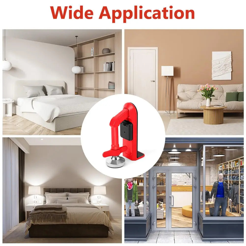 Portable Door Stop Alarm & Adjustable Non-Slip Door Jammer for Enhanced Personal Security
