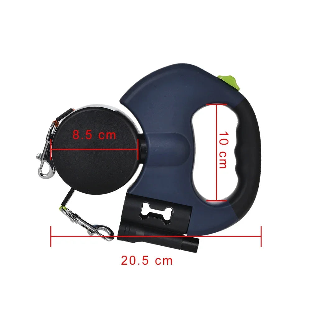 Dual Pet Retractable Dog Leash with LED Light