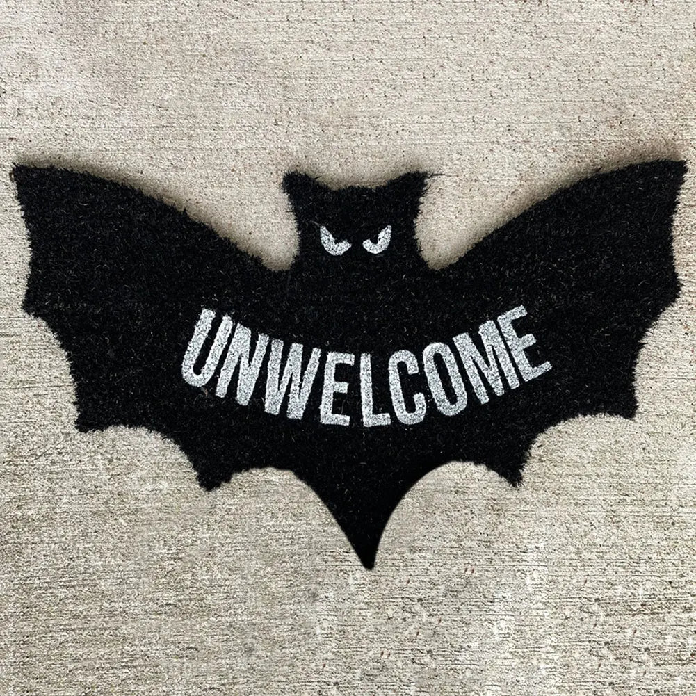 Halloween Bat Welcome Mat - Funny and Festive Door Decor
