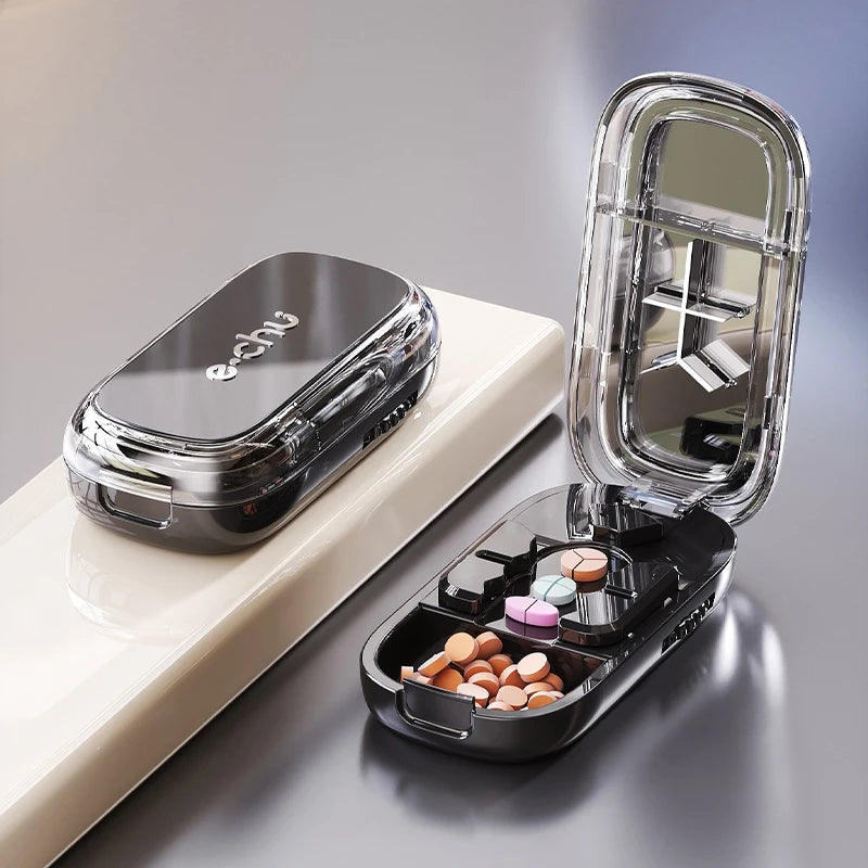 Versatile 2/3/4-in-1 Pill Cutter - Food Grade Material, Compact & Portable for Daily Vitamin and Medication Use