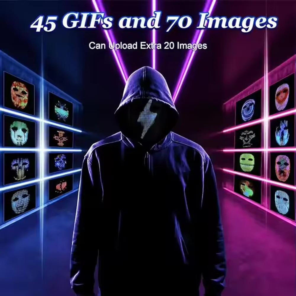 Customizable LED Face Mask: Elevate Your Halloween Style