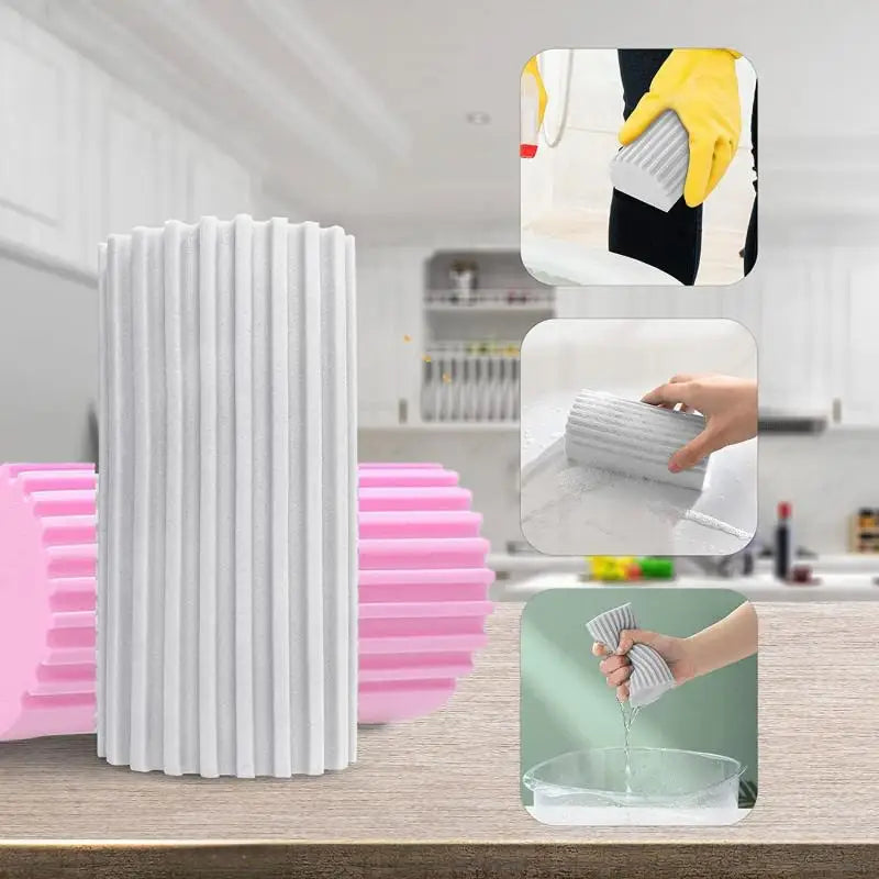 Set of 2/4 Pcs Multifunctional PVA Magic Sponge Cloths for Wet Cleaning