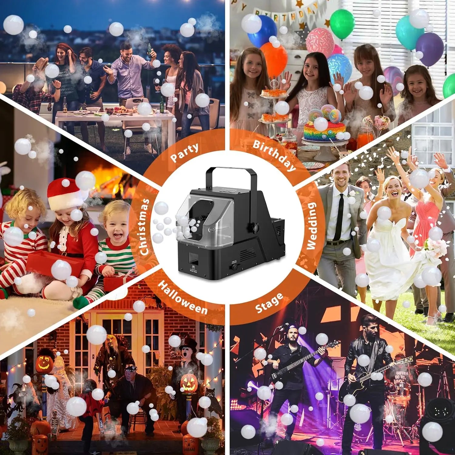 400W 3-in-1 Bubble Fog Smoke Machine with Wireless Remote - Perfect for Spooky Mist and Bubbles