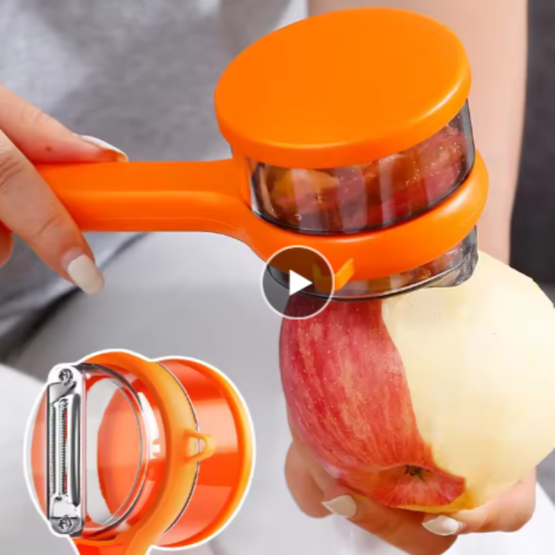Versatile Vegetable and Fruit Peeler with Built-in Peel Storage