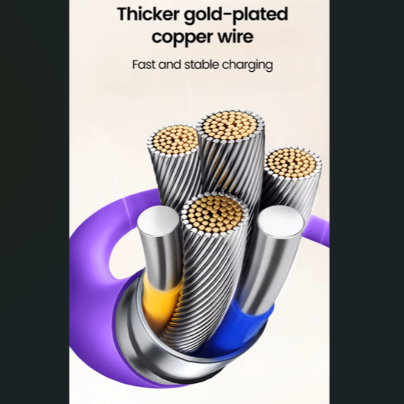 4-in-1 USB-C Fast Charging Cable: USB to Lightning & Dual Type-C Charger