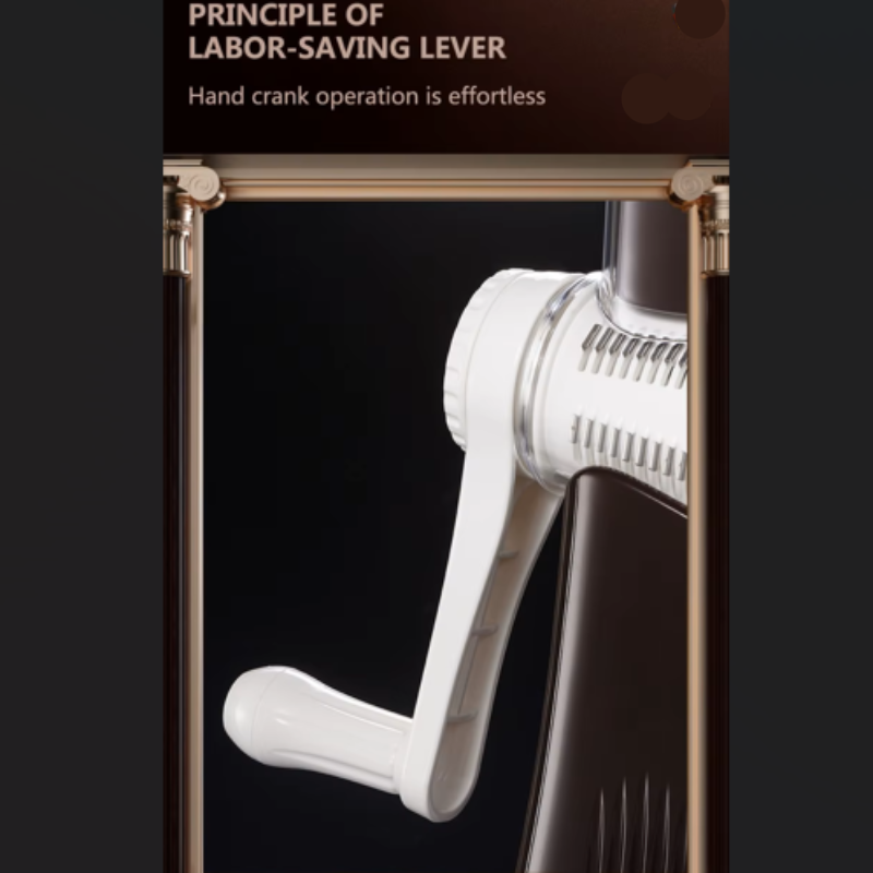 Versatile Kitchen Chopper & Rotary Cheese Grater - Manual Drum Grater, Food Processor