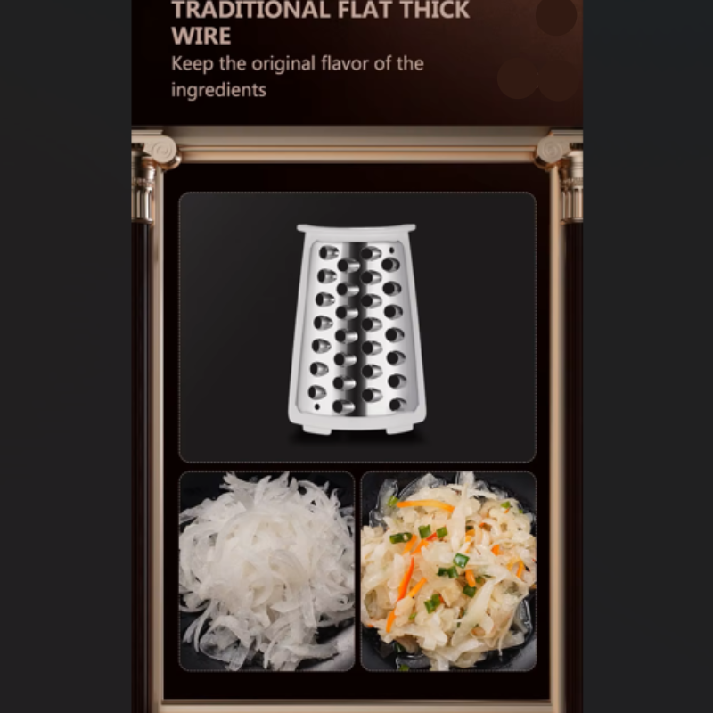 Versatile Kitchen Chopper & Rotary Cheese Grater - Manual Drum Grater, Food Processor