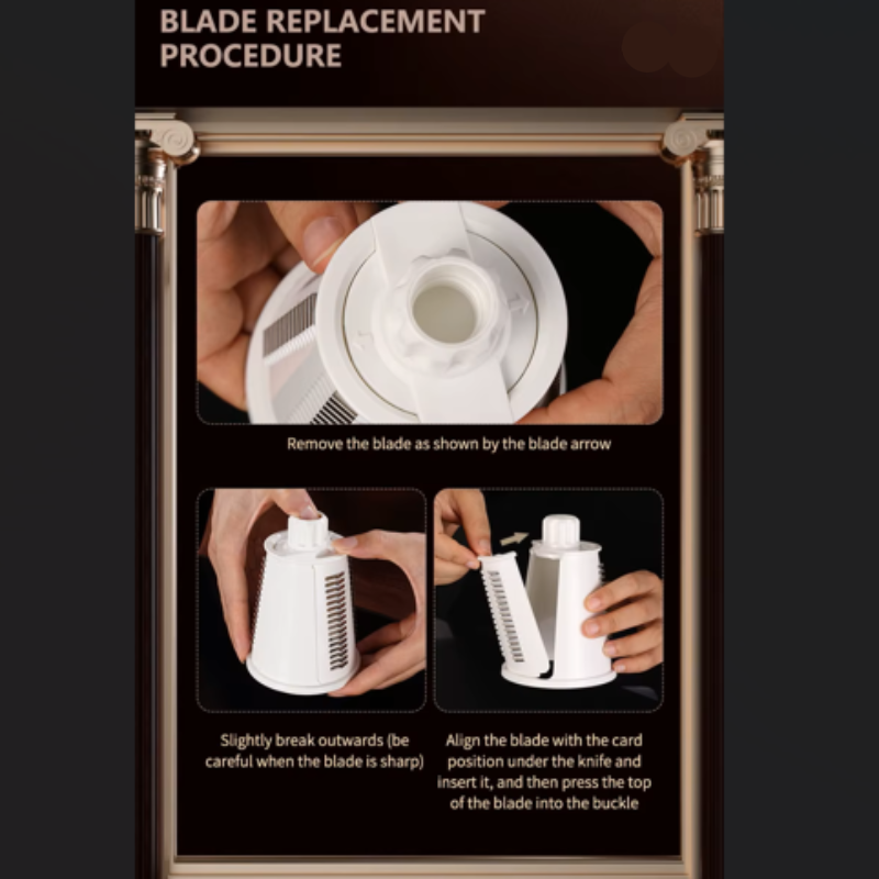 Versatile Kitchen Chopper & Rotary Cheese Grater - Manual Drum Grater, Food Processor