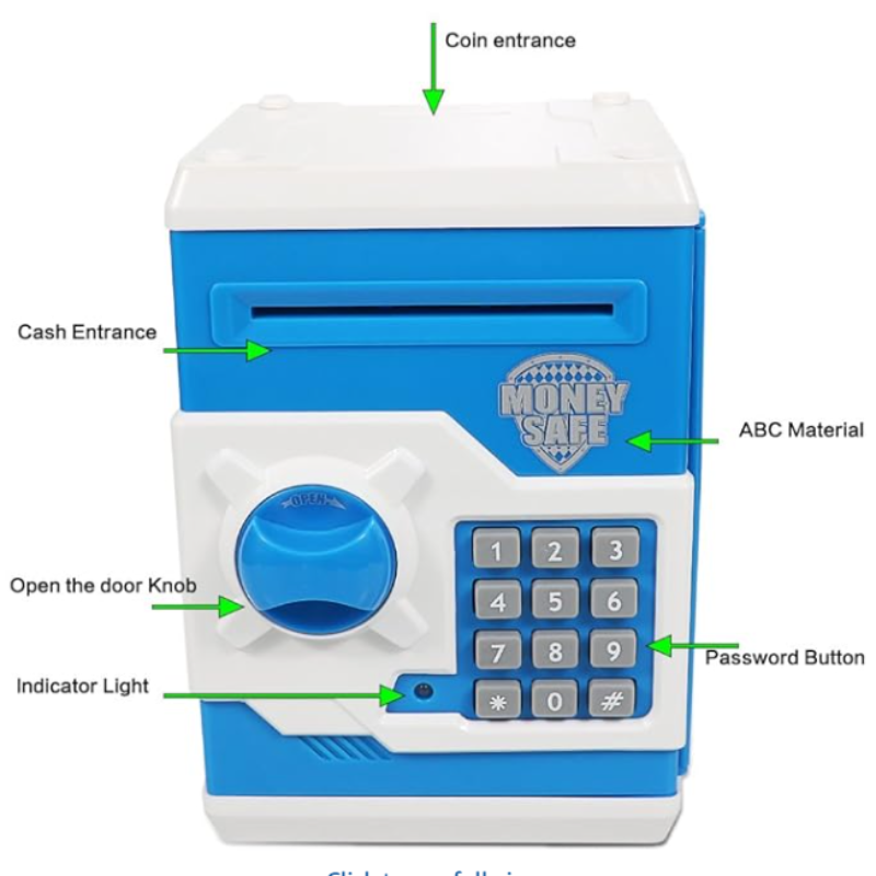 Digital Mini ATM Coin Bank with Password Protection for Savings
