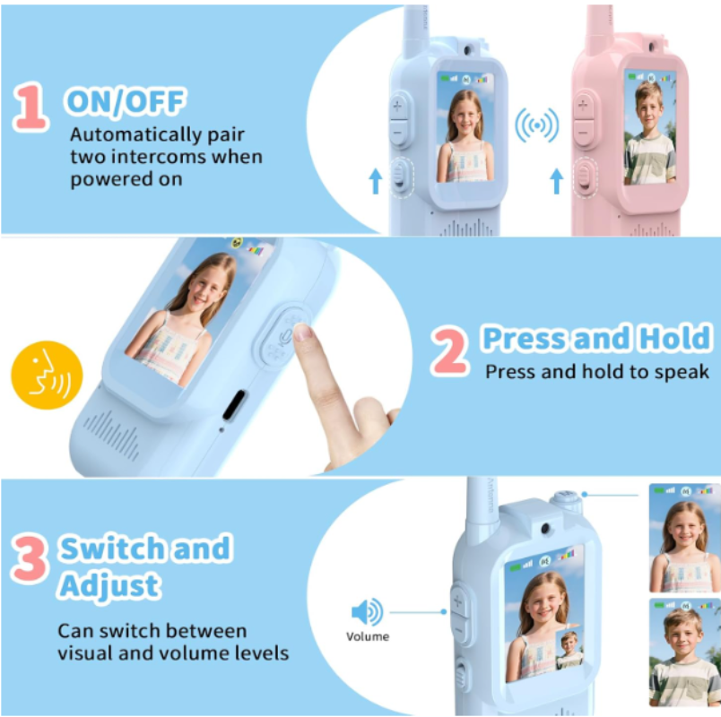 Mini Smart Camera Walkie Talkie for Kids - Outdoor Intercom for Fun Adventures