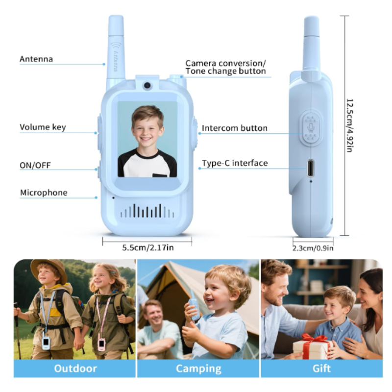 Mini Smart Camera Walkie Talkie for Kids - Outdoor Intercom for Fun Adventures