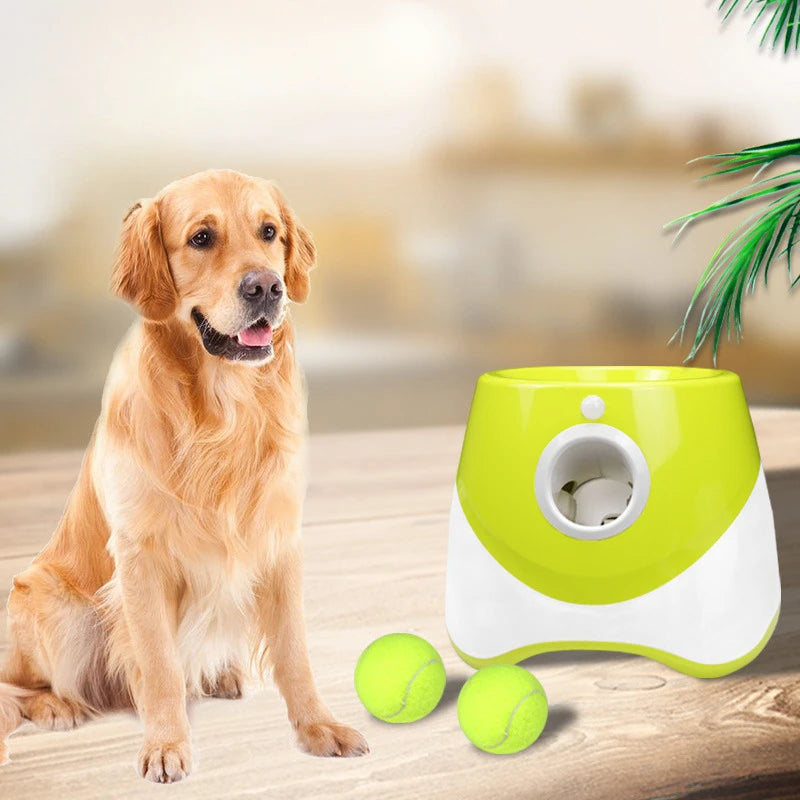Automatic Dog Ball Launcher - Interactive Tennis Ball Throwing Machine with 3 Balls & USB Charging