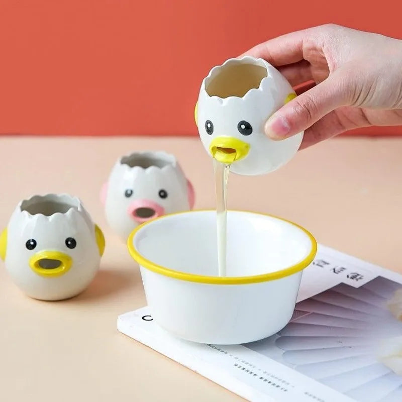 Chick Ceramic Egg Separator - Mini Tool for Effortless Egg White and Yolk Separation