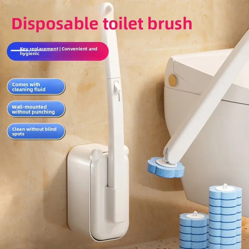 Eco-Friendly Disposable Cat Ear Toilet Brush - Wall-Mounted