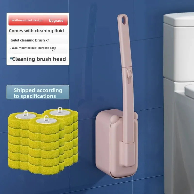 Eco-Friendly Disposable Cat Ear Toilet Brush - Wall-Mounted