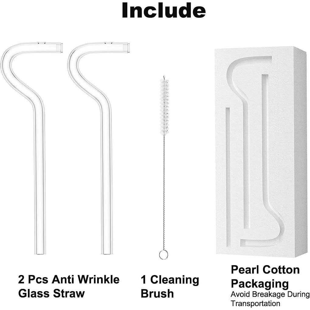 Reusable Flute-Style Anti-Wrinkle Drinking Straw - Lipstick Safe
