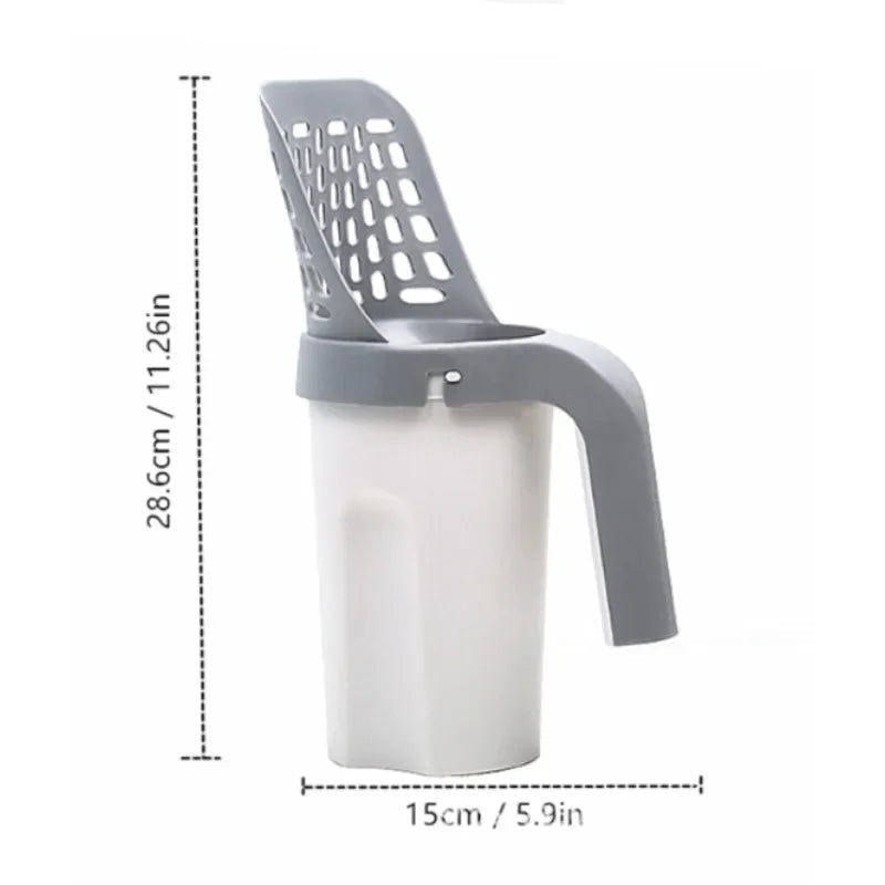 Large Capacity Plastic Cat Litter Scoop with Removable Sieve