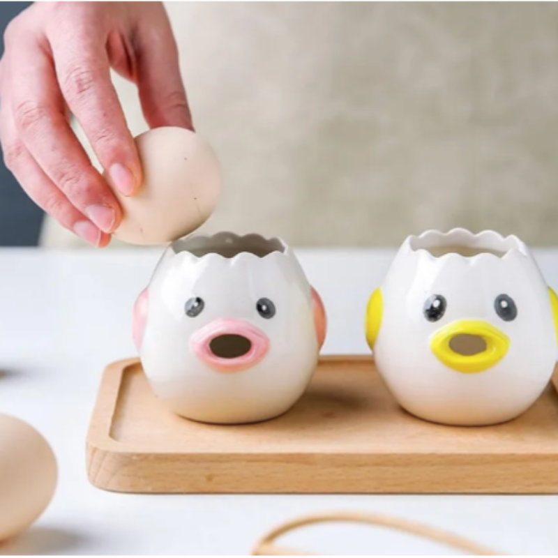 Chick Ceramic Egg Separator - Mini Tool for Effortless Egg White and Yolk Separation