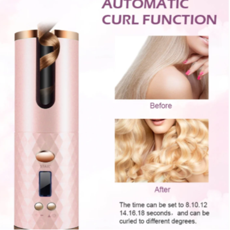 USB Rechargeable Portable Wireless Automatic Hair Curler with Anti-Scald Design