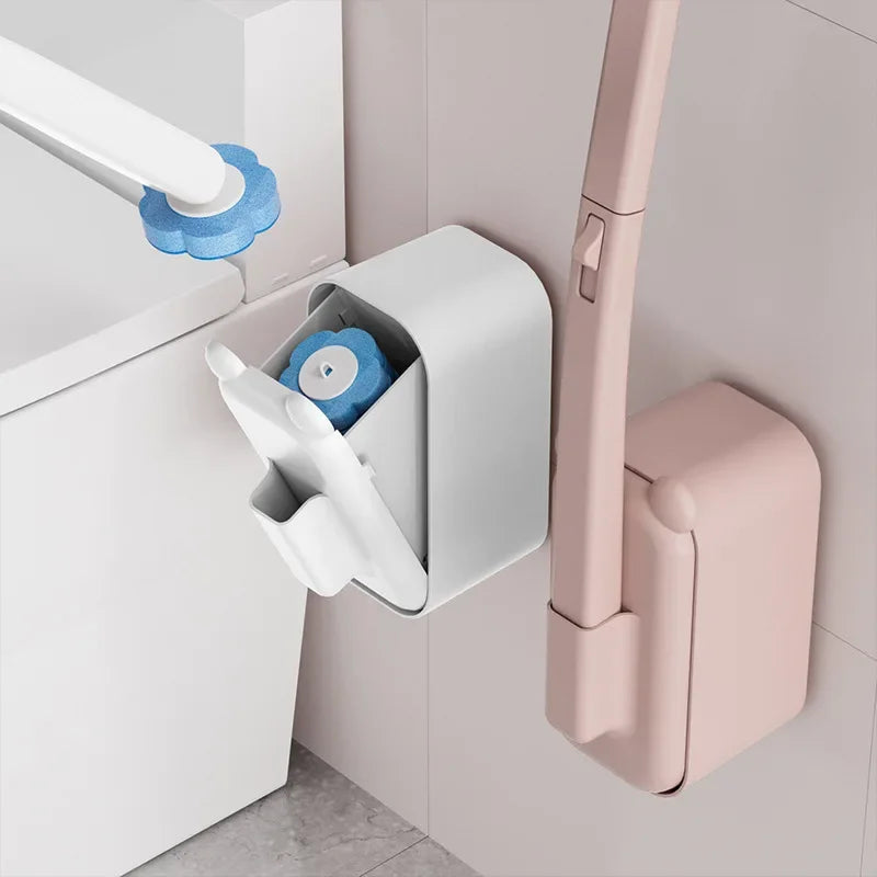 Eco-Friendly Disposable Cat Ear Toilet Brush - Wall-Mounted
