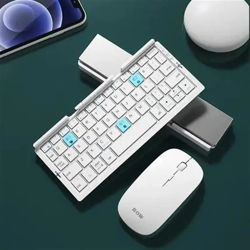 Compact B.O.W Mini Keyboard for Phones/Tablets - Slim, Lightweight, and Foldable