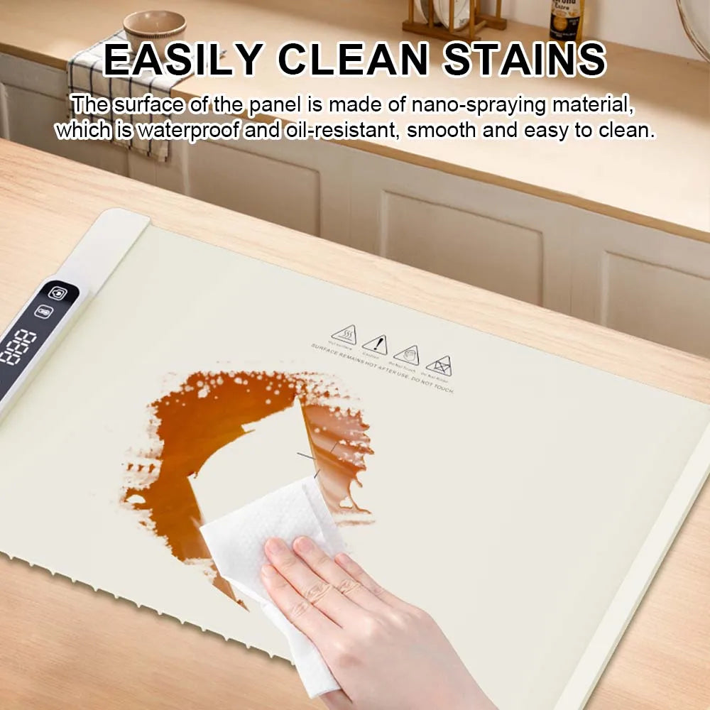 Coil Foldable Silicone Electric Food Warming Tray - Flexible Hot Plate Buffet Roll-Up Mat