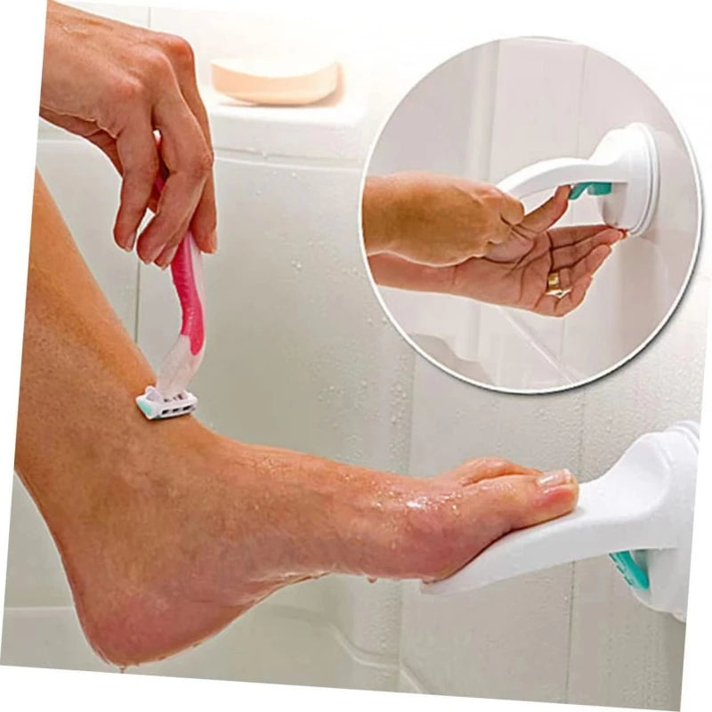 Non-Slip Shower Foot Rest for Shaving - Suction Cup Leg Step Aid with Grip Holder