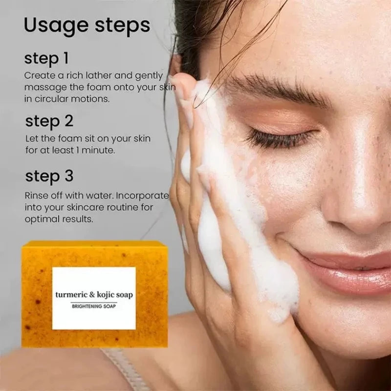 Illuminating Turmeric & Kojic Soap Bar for Face and Body -  Skin Lightening Formula