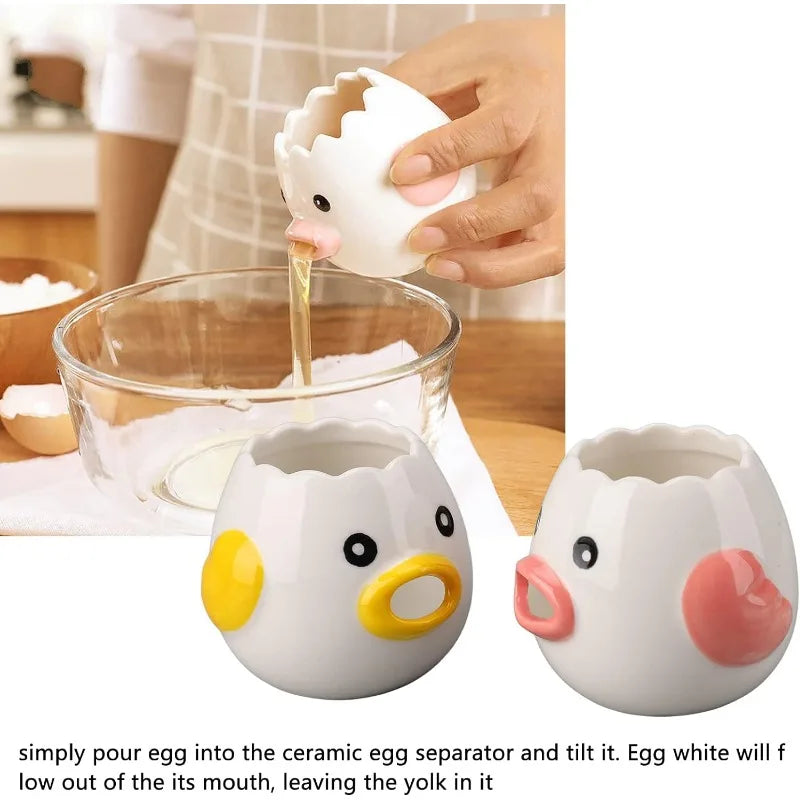 Chick Ceramic Egg Separator - Mini Tool for Effortless Egg White and Yolk Separation