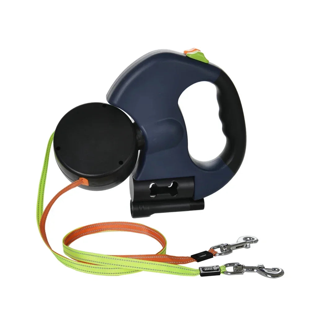 Dual Pet Retractable Dog Leash with LED Light