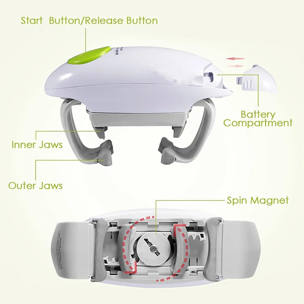 Electric Automatic Jar Opener - Effortless Bottle and Jar Opening Kitchen Gadget