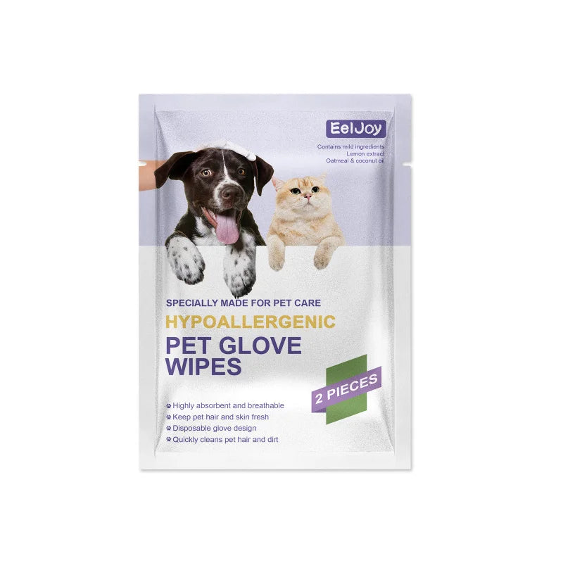 Pet Cleaning Gloves - Waterless Bath Wipes for Dogs and Cats
