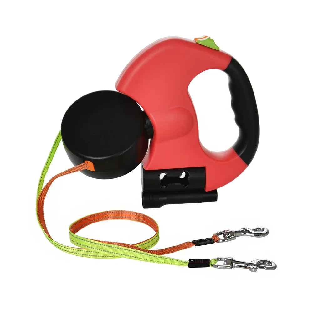 Dual Pet Retractable Dog Leash with LED Light