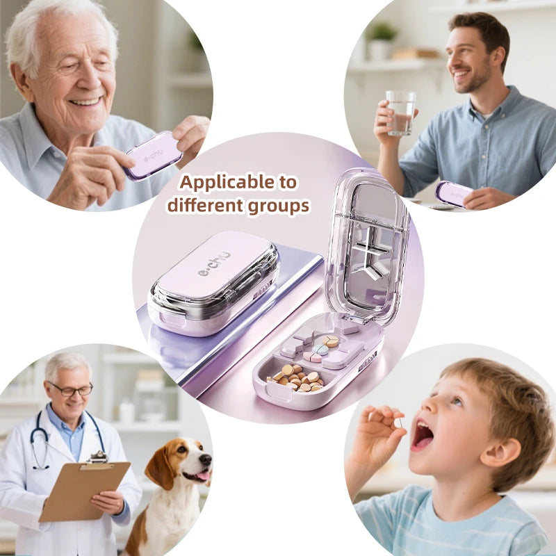 Versatile 2/3/4-in-1 Pill Cutter - Food Grade Material, Compact & Portable for Daily Vitamin and Medication Use