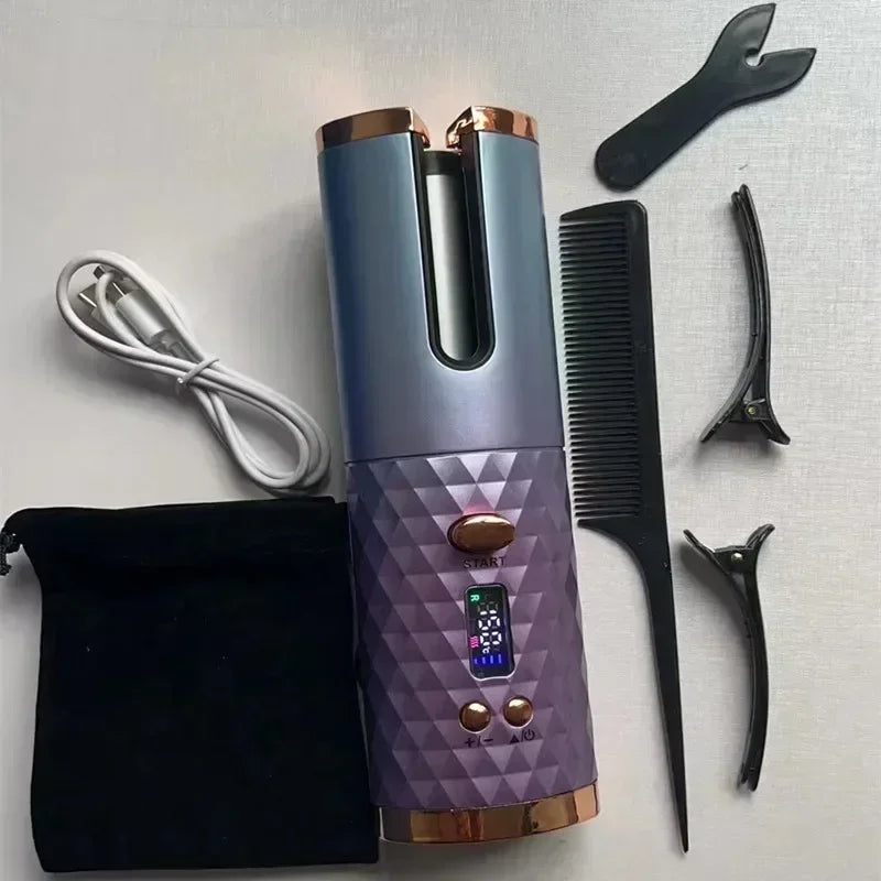 USB Rechargeable Portable Wireless Automatic Hair Curler with Anti-Scald Design