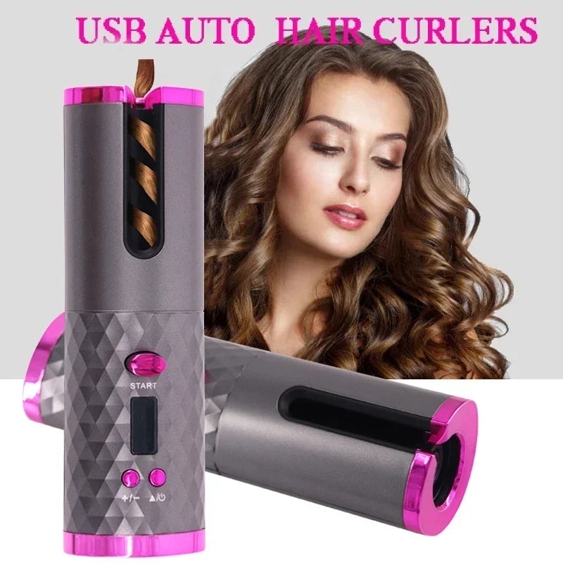 USB Rechargeable Portable Wireless Automatic Hair Curler with Anti-Scald Design