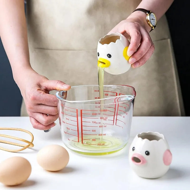 Chick Ceramic Egg Separator - Mini Tool for Effortless Egg White and Yolk Separation