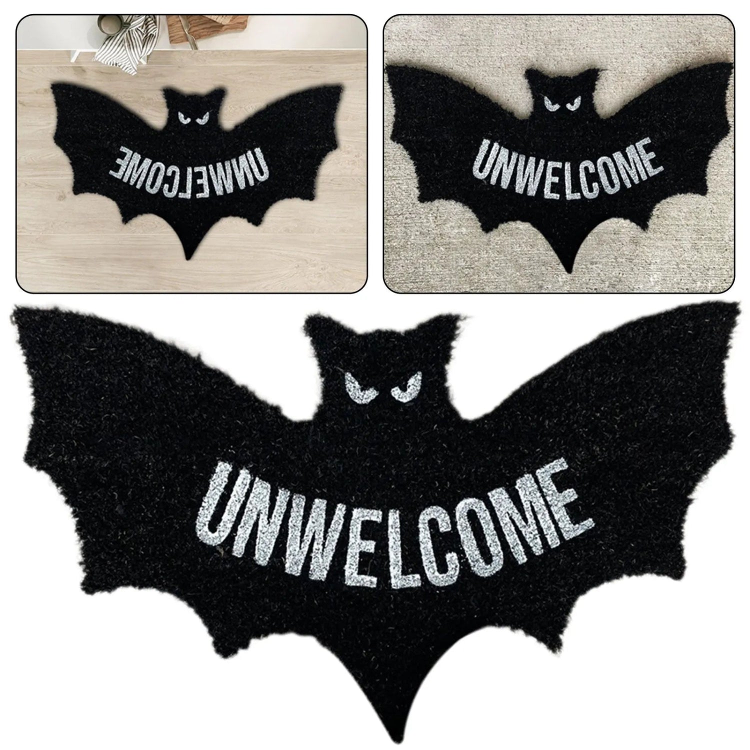 Halloween Bat Welcome Mat - Funny and Festive Door Decor