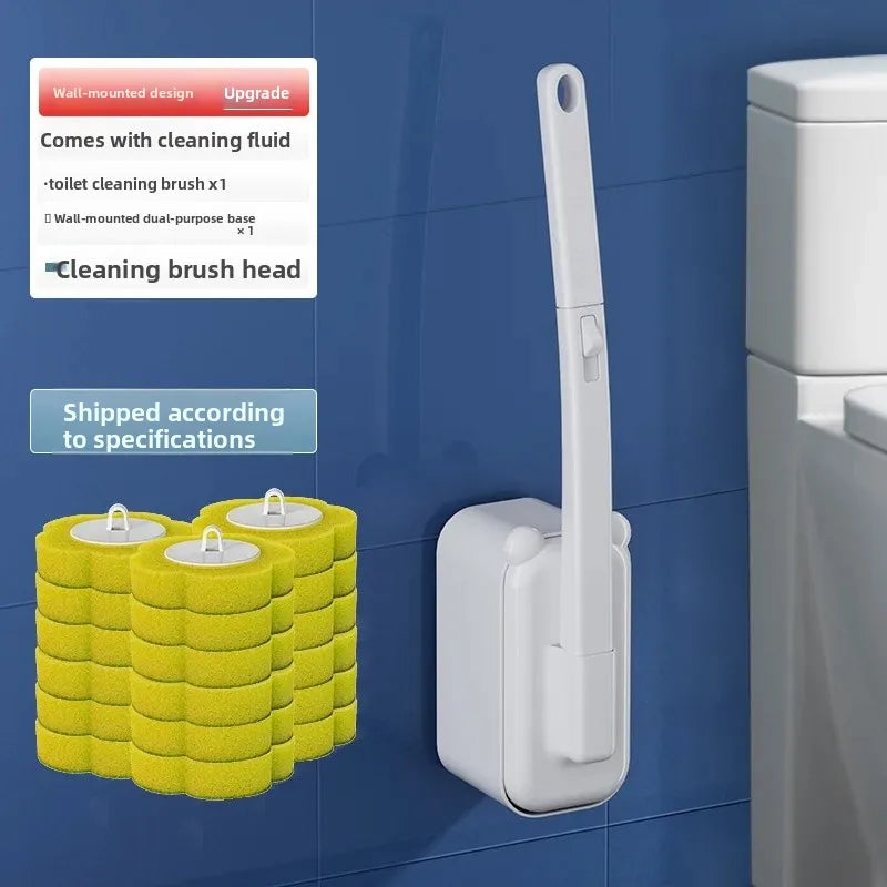 Eco-Friendly Disposable Cat Ear Toilet Brush - Wall-Mounted