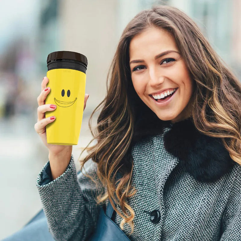 Creative Thermos Mug with Screw Lid and Straw - Portable Design