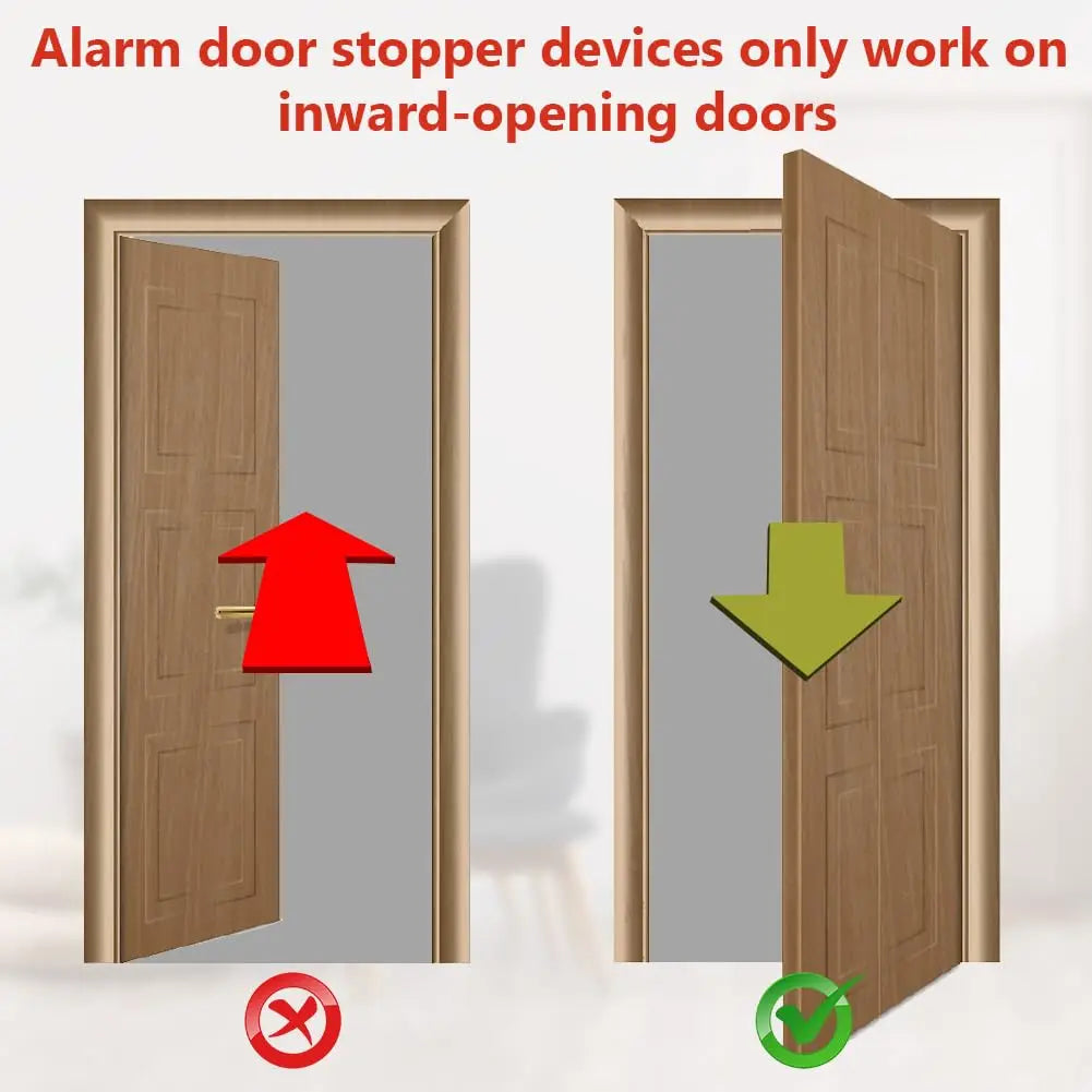 Portable Door Stop Alarm & Adjustable Non-Slip Door Jammer for Enhanced Personal Security